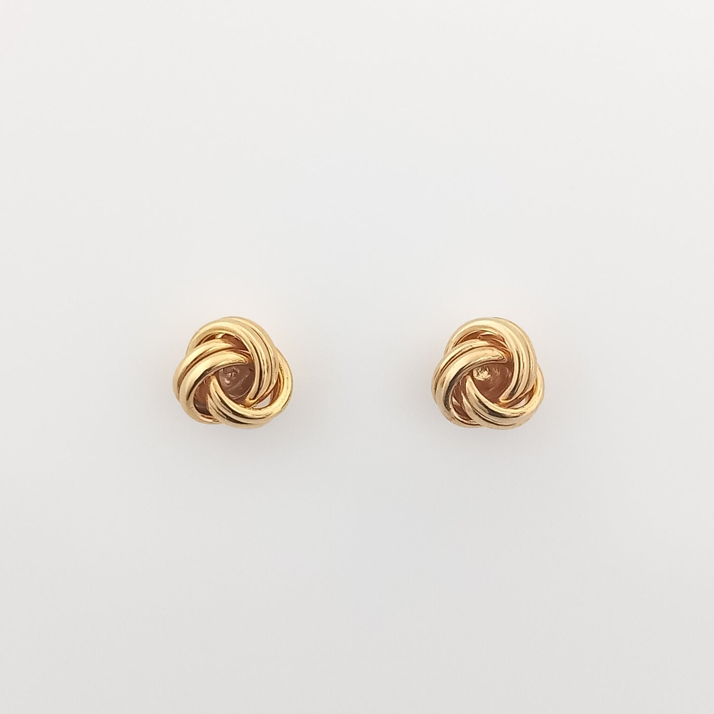 Double Row Knot Gold Stud Earrings
