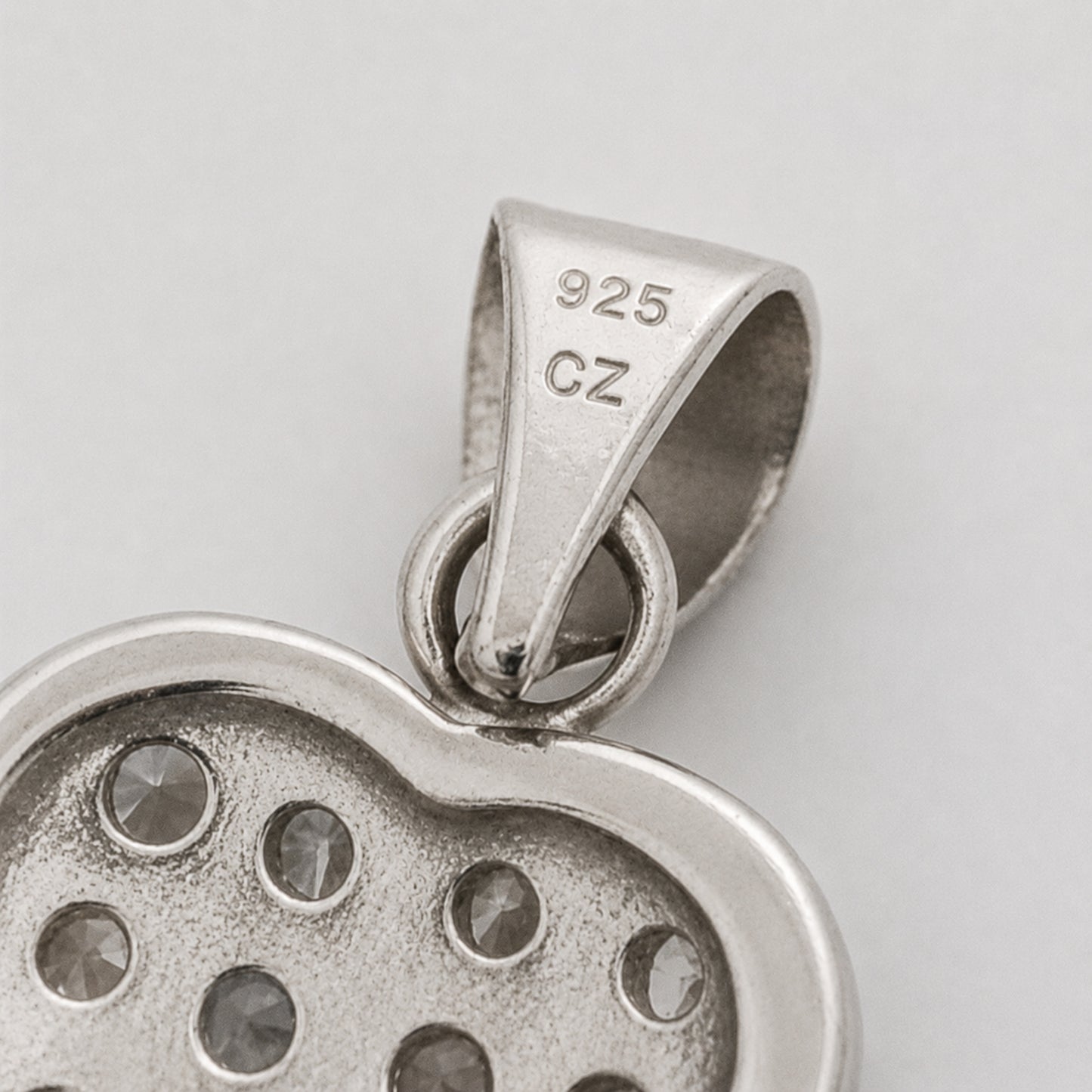 Purity Stamp of Heart-Shaped Silver Pendant