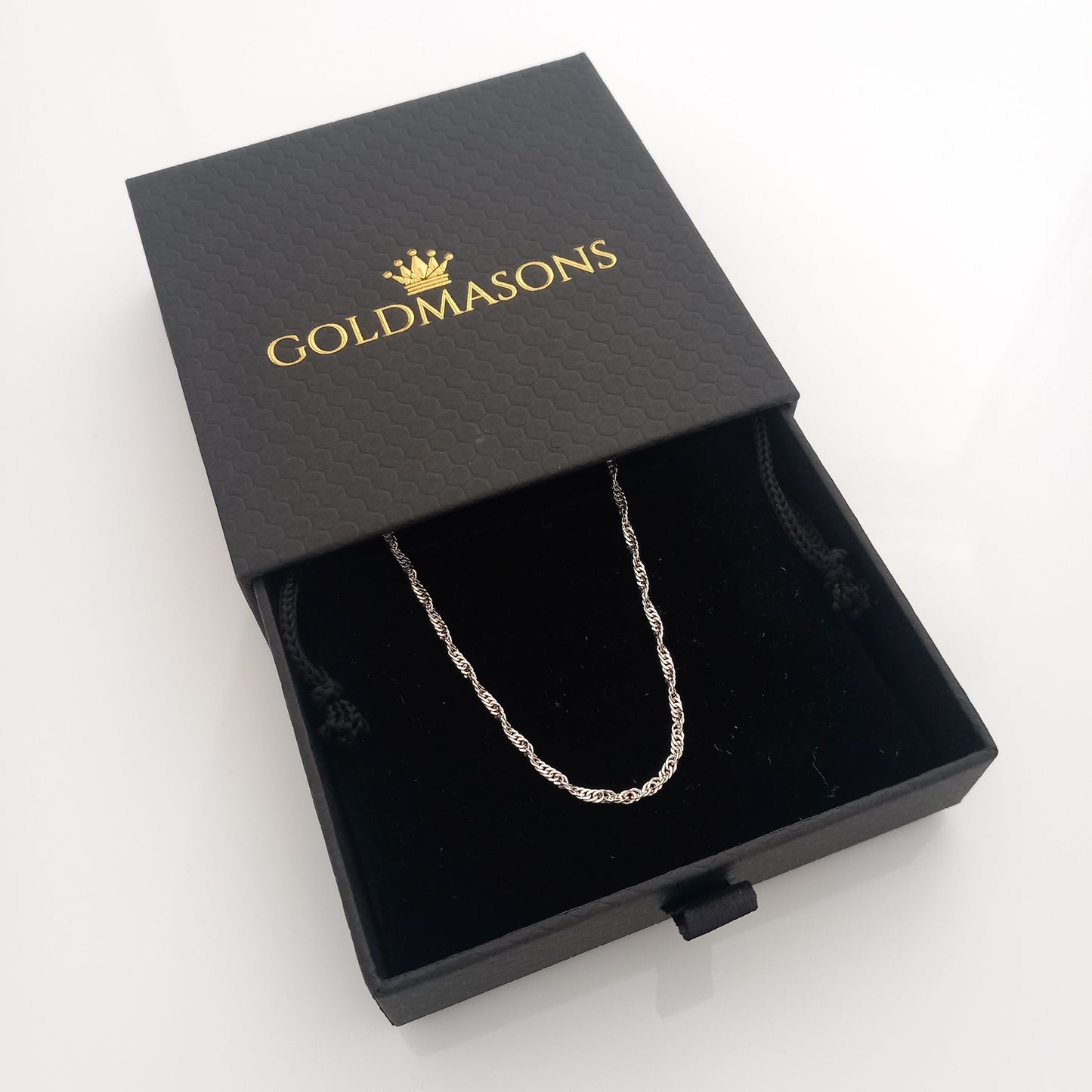 Singapore Style Silver Chain Bracelet in Goldmasons Gift Box