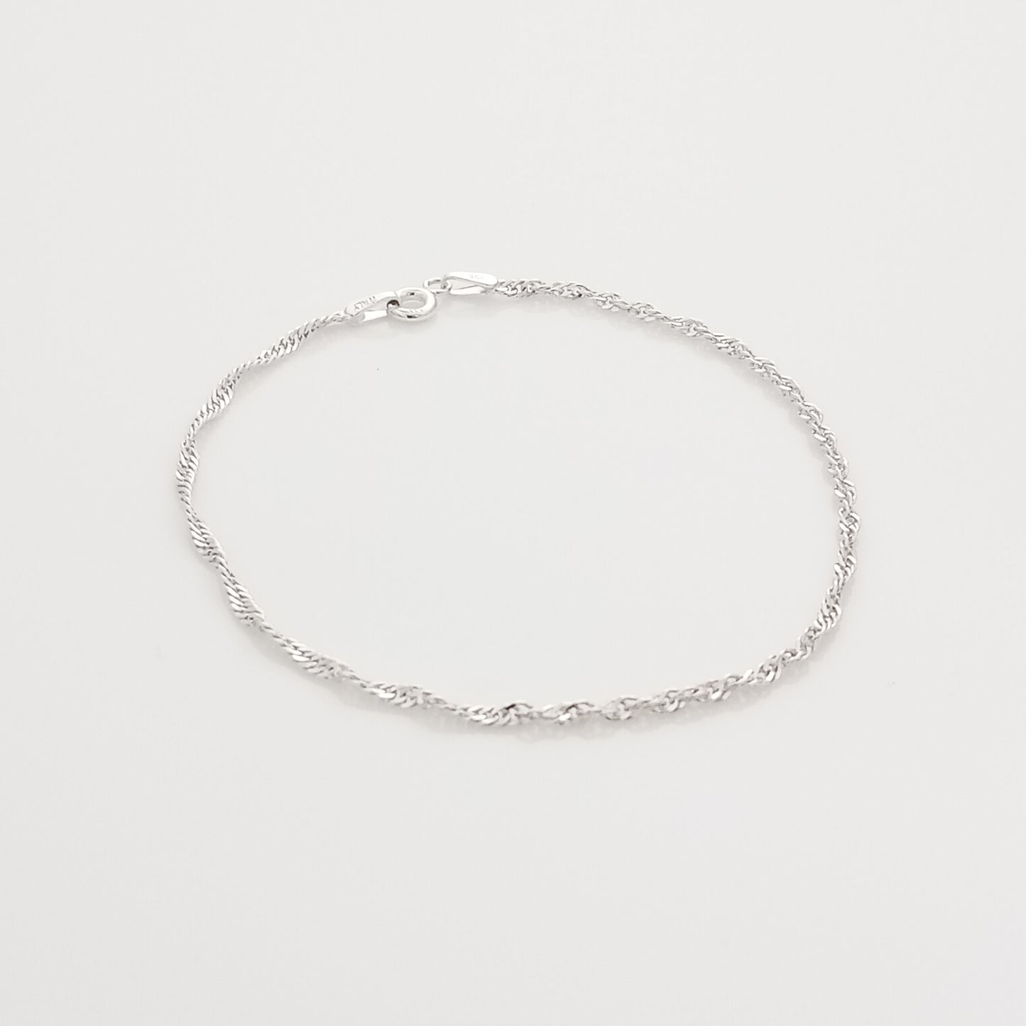 Singapore Style Silver Chain Bracelet