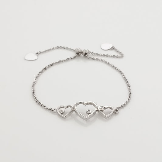 Triple Hearts Bracelet (Silver)