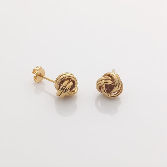Double Row Knot Stud Earrings (Gold)