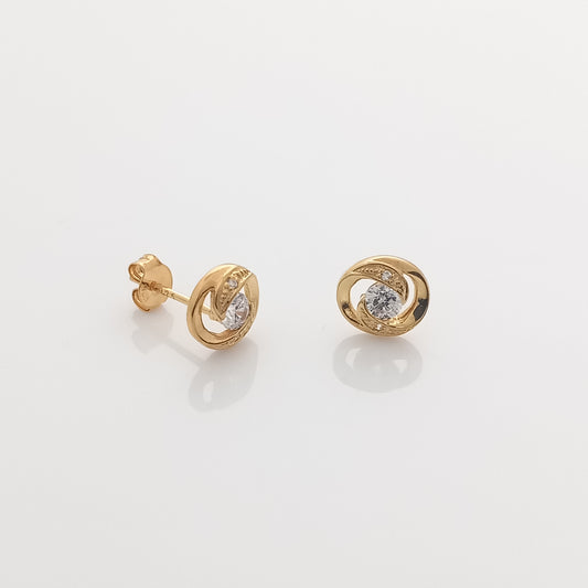 Swirl Stud Earrings (Gold)
