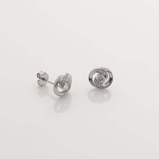 Swirl Stud Earrings (Silver)