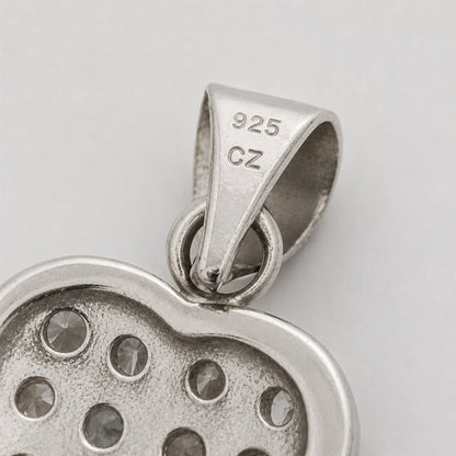 Purity Stamp of Heart-Shaped Silver Pendant