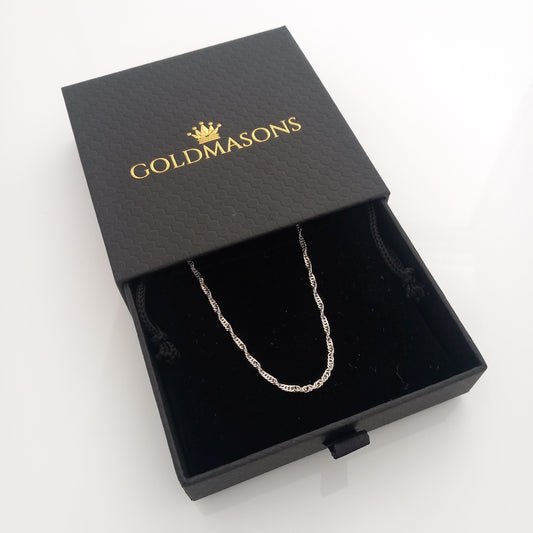 Singapore Style Silver Chain Bracelet in Goldmasons Gift Box