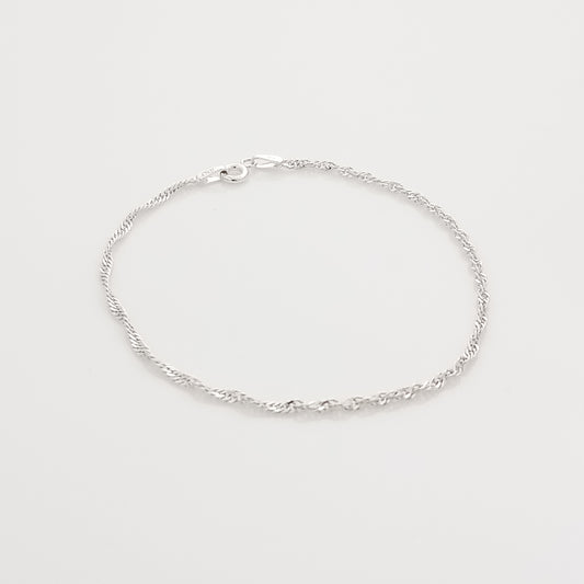 Singapore Style Silver Chain Bracelet