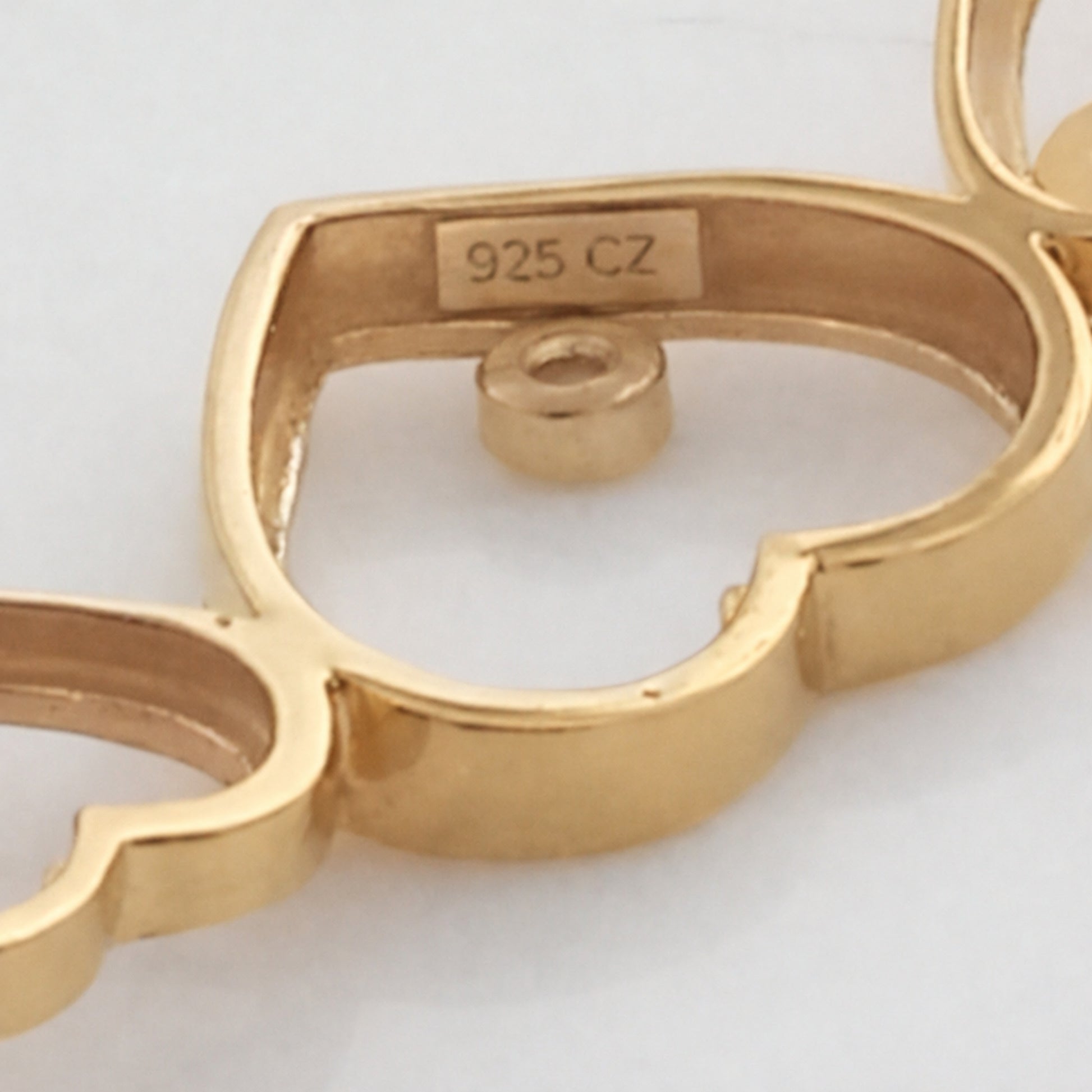 Purity Stamp of Triple Heart Gold Chain Bracelet