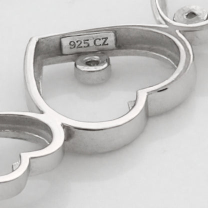 Purity Stamp of Triple Heart Silver Chain Bracelet
