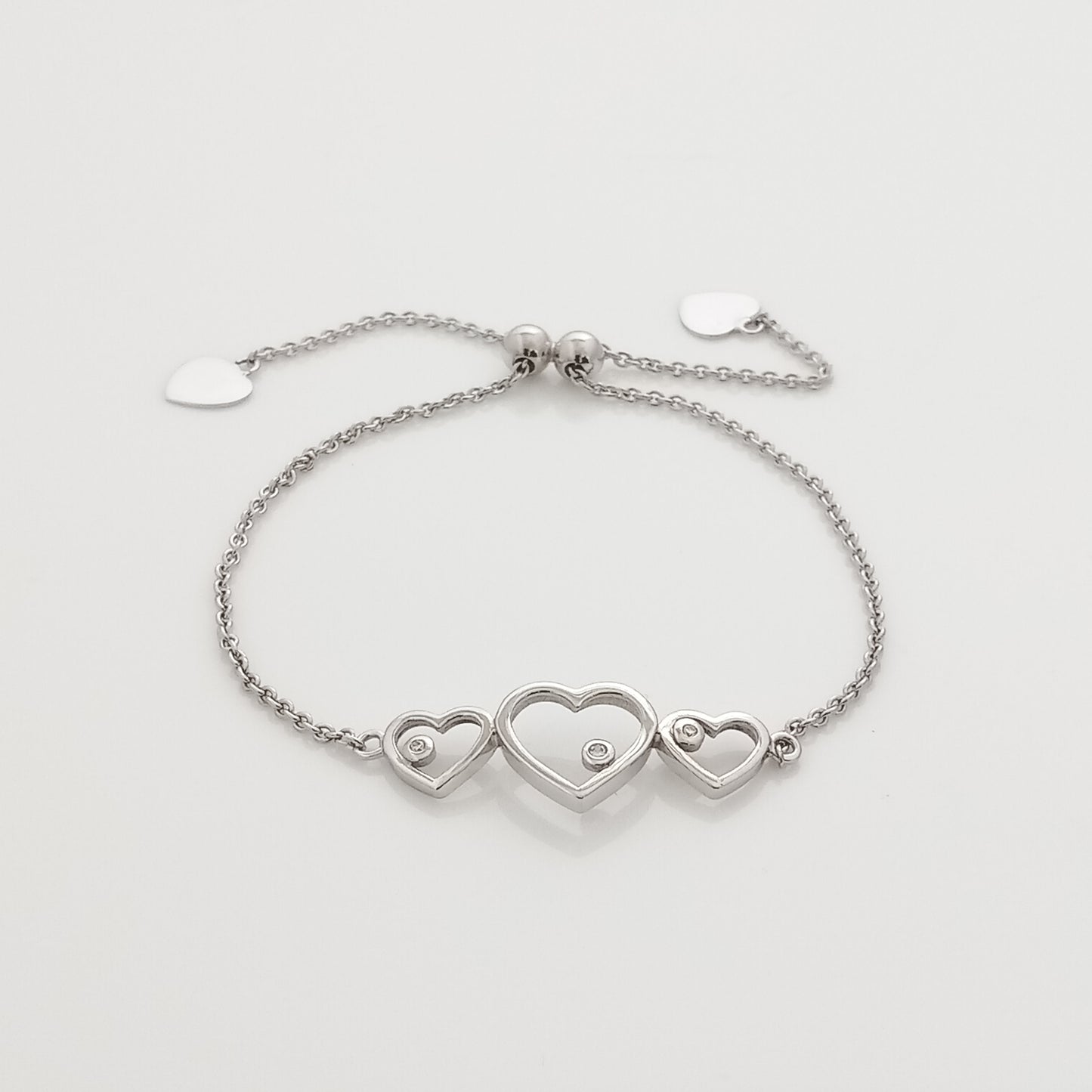 Triple Heart Silver Chain Bracelet