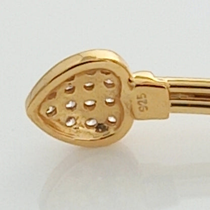 Purity Stamp of Twin Heart Gold Open Bangle