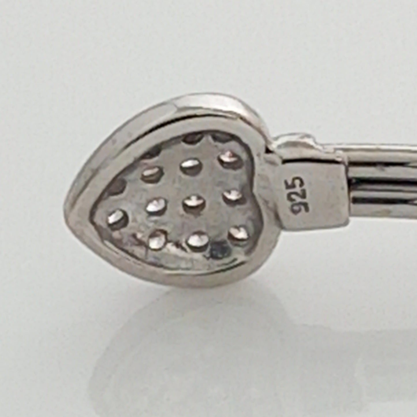 Purity Stamp of Twin Heart Silver Open Bangle