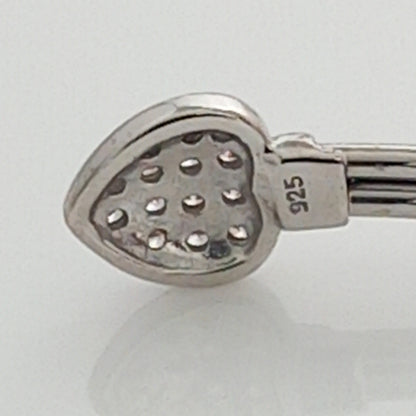 Purity Stamp of Twin Heart Silver Open Bangle